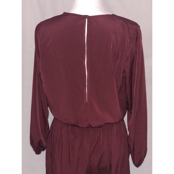 Honey Bunch ~ Long Sleeve Romper~ Burgundy Open Back  ~ Size Large ~ Very Cute! - Picture 6 of 8